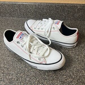 Converse All Star You Shoes Womens Sz 9.5 White/Red Lace Up Low Top Mens Sz 7.5